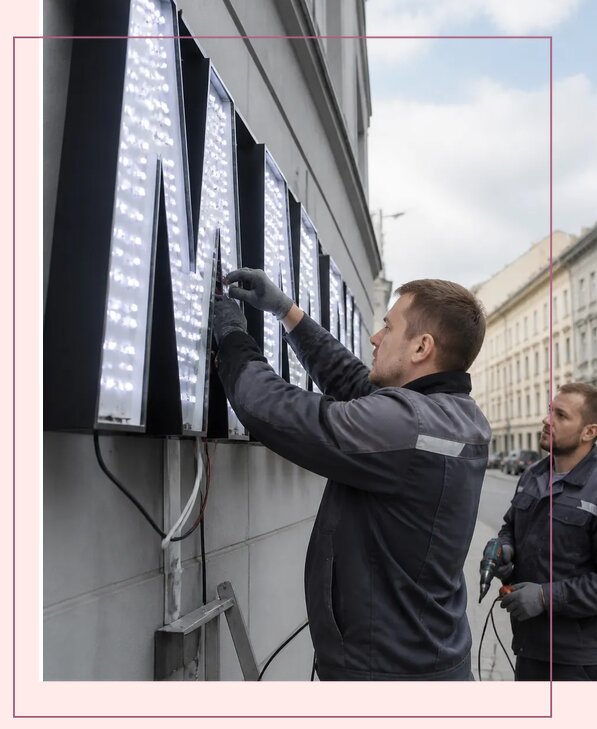 Изготовление и монтаж светодиодных LED вывесок в Красноуфимске