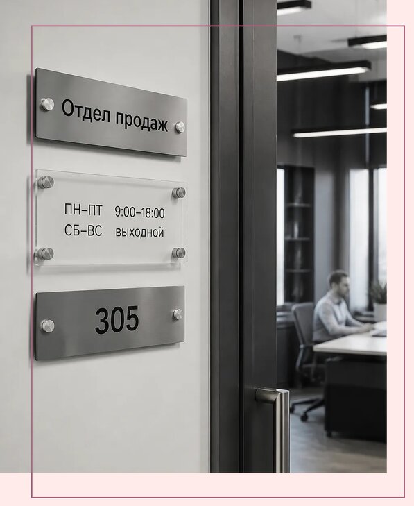 Офисные таблички на дверь в Красноуфимске по цене от 4977 р. | Аванза-Крф